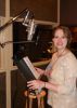 Carrie in the studio recording In God We Still Trust
